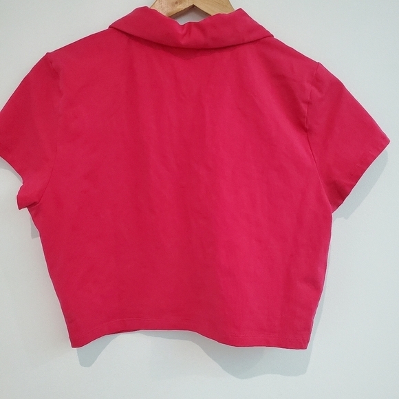 ARITIZA TNA Red cropped Polo shirt red/pink Fits size M/L - Picture 4 of 4